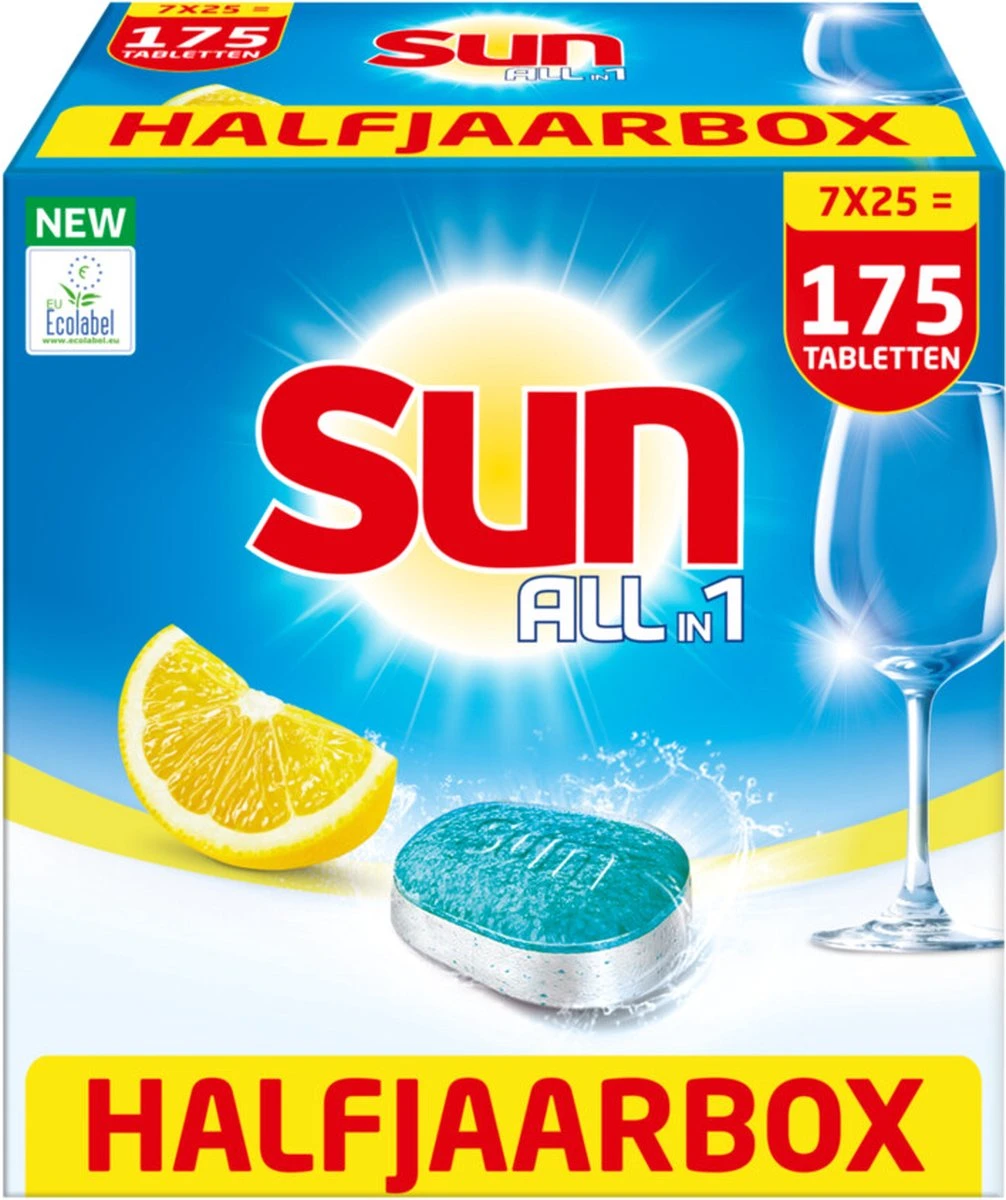 SUN® Sun All-In-1 Citroen Vaatwastabletten - 7 X 24 Tabletten - Voordeelverpakking 10 SUN® Sun All-In-1 Citroen Vaatwastabletten - 7 X 24 Tabletten - Voordeelverpakking - Afbeelding 10
