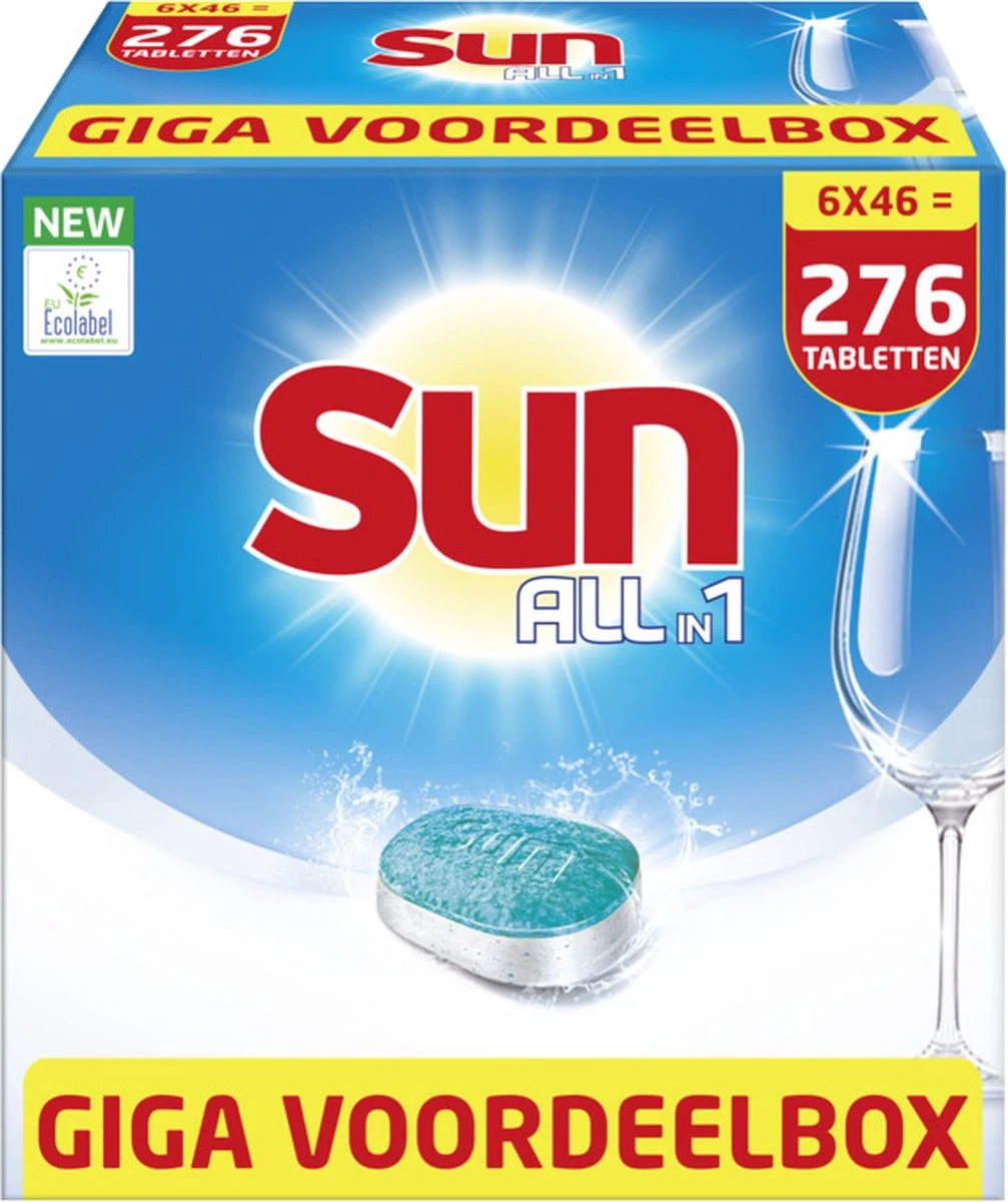 SUN® Sun All-in 1 Normaal Vaatwastabletten - 276 Tabletten - Voordeelverpakking 1 SUN® Sun All-in 1 Normaal Vaatwastabletten - 276 Tabletten - Voordeelverpakking