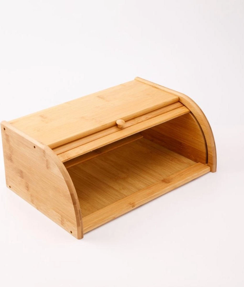 Merkloos Decopatent® Broodtrommel Met Rolluik - Bamboe Houten Brooddoos Met Schuifdeksel - Broodtrommel - Brood Bewaren En Vers Houden 5 Merkloos Decopatent® Broodtrommel Met Rolluik - Bamboe Houten Brooddoos Met Schuifdeksel - Broodtrommel - Brood Bewaren En Vers Houden - Afbeelding 5