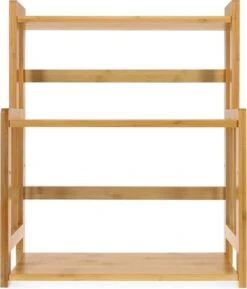 Navaris Keukenrek Met 3 Planken - Verstelbaar Kruidenrek Van Bamboe - Staand - Stevige Constructie - Natuurlijk Bamboehout - Waterafstotend -Mepal Shop 1026x1200
