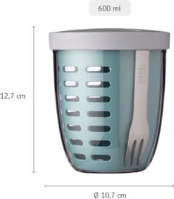 Mepal – Fruit-& Veggie Pot Ellipse – Fruitbox Voor Onderweg - Nordic Denim – Voorzien Van Vergietje En RVS Vorkje -Mepal Shop 1050x1200 1