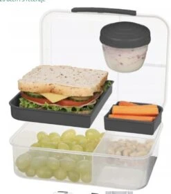 Lunchbox - Broodtrommel Inclusief Sausbeker - 3 Compartimenten - Saladebox - Brooddoos Met Yoghurtpotje 12 Lunchbox - Broodtrommel Inclusief Sausbeker - 3 Compartimenten - Saladebox - Brooddoos Met Yoghurtpotje -Mepal Shop 1060x1200