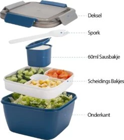 Consumerce® Luxe Meerlaagse Lunchbox Met Vakjes Mintgroen – Lunchbox Volwassenen – Japanse Bento Box – Lunchbox Kinderen – Salade To Go – Brooddoos Volwassenen – Broodtrommel – Lunchtrommel – Salade Lunchbox – Saladebox – Salade Box -Mepal Shop 1071x1200