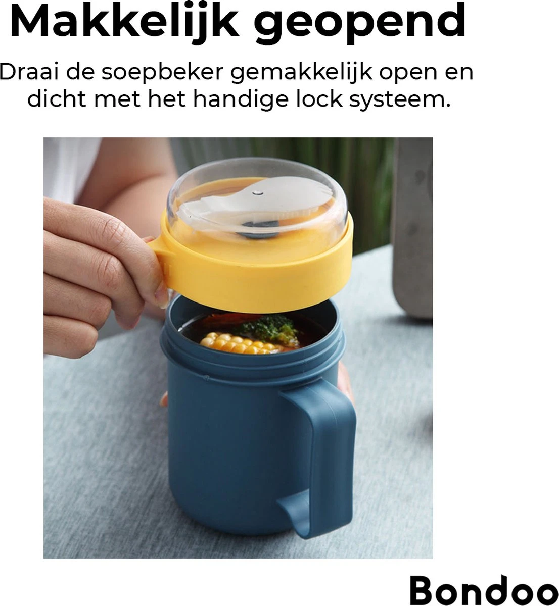Soepbeker Magnetron Met Hendel 500ml - Hitte Bestendige Beker - Lunchcontainer - Yoghurt To Go - Soepbeker To Go - Inclusief Lepel/vork 10 Soepbeker Magnetron Met Hendel 500ml - Hitte Bestendige Beker - Lunchcontainer - Yoghurt To Go - Soepbeker To Go - Inclusief Lepel/vork - Afbeelding 10