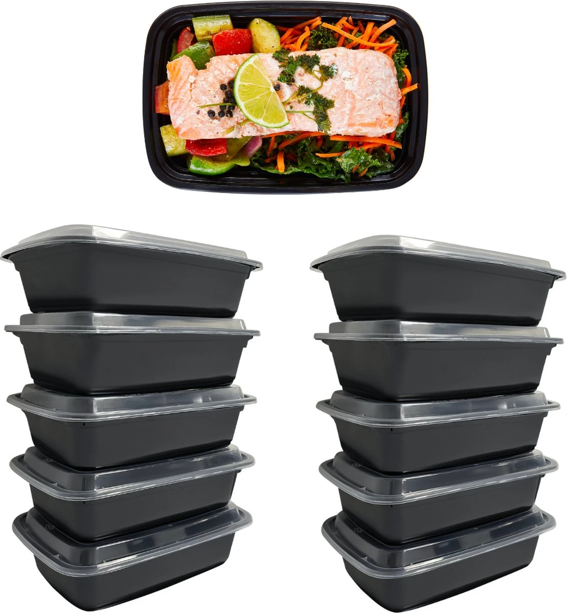 Meal Prep Bakjes - 7 Stuks - 1 Compartiment - Lunchbox - Diepvriesbakjes - Vershoudbakjes - Plastic Bakjes Met Deksel - Magnetron Bakjes Met Deksel - Meal Prep - Vershouddoos - 1L - BPA Vrij 1 Meal Prep Bakjes - 7 Stuks - 1 Compartiment - Lunchbox - Diepvriesbakjes - Vershoudbakjes - Plastic Bakjes Met Deksel - Magnetron Bakjes Met Deksel - Meal Prep - Vershouddoos - 1L - BPA Vrij
