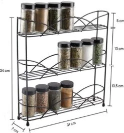 Zindoo - Kruidenrek - Standaard - 3-laags - Ophangbaar - 18 Kruiden Potjes - Anti-slip Pootjes - Spice Rack - Specerijenrek - Keukenorganizer - Keukenaccessoires 8 Zindoo - Kruidenrek - Standaard - 3-laags - Ophangbaar - 18 Kruiden Potjes - Anti-slip Pootjes - Spice Rack - Specerijenrek - Keukenorganizer - Keukenaccessoires -Mepal Shop 1120x1200 1