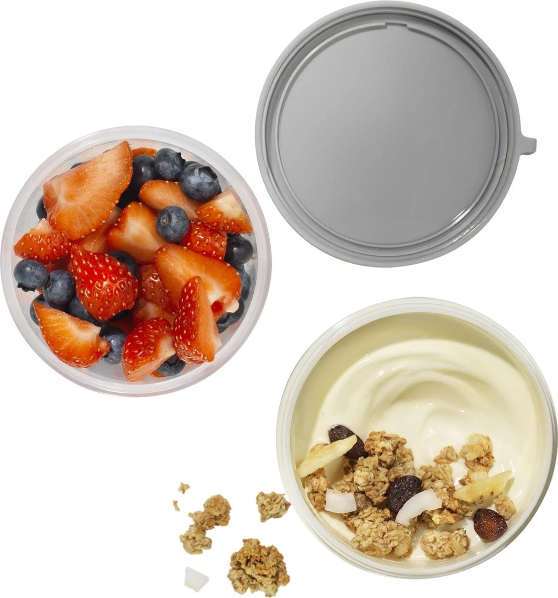 Lock&Lock Yoghurt Beker To Go - Muesli Beker To Go - Lunchbeker - Salade To Go - Saladebox - Large - 760 Ml + 310 Ml - Wit 3 Lock&Lock Yoghurt Beker To Go - Muesli Beker To Go - Lunchbeker - Salade To Go - Saladebox - Large - 760 Ml + 310 Ml - Wit - Afbeelding 3