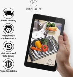 Kitch&Life Afdruiprek Oprolbaar - Mat Zwart - Pannenonderzetter - Afdruipmat - Keukenrek 3-in-1 15 Kitch&Life Afdruiprek Oprolbaar - Mat Zwart - Pannenonderzetter - Afdruipmat - Keukenrek 3-in-1 -Mepal Shop 1125x1200 2