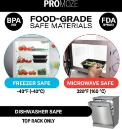 Buxibo - 50 Meal Prep Bakjes - Salade/Lunch Box - Diepvriesbakjes - Vershoudbakjes - Plastic Bakjes Met Deksel - Vershouddoos - Magnetron Vaatwasser Bestendig - 24 Oz/0.7 Liter Inhoud - Herbruikbaar - Kunststof - BPA Vrij - Zwart 10 Buxibo - 50 Meal Prep Bakjes - Salade/Lunch Box - Diepvriesbakjes - Vershoudbakjes - Plastic Bakjes Met Deksel - Vershouddoos - Magnetron Vaatwasser Bestendig - 24 Oz/0.7 Liter Inhoud - Herbruikbaar - Kunststof - BPA Vrij - Zwart -Mepal Shop 1140x1200