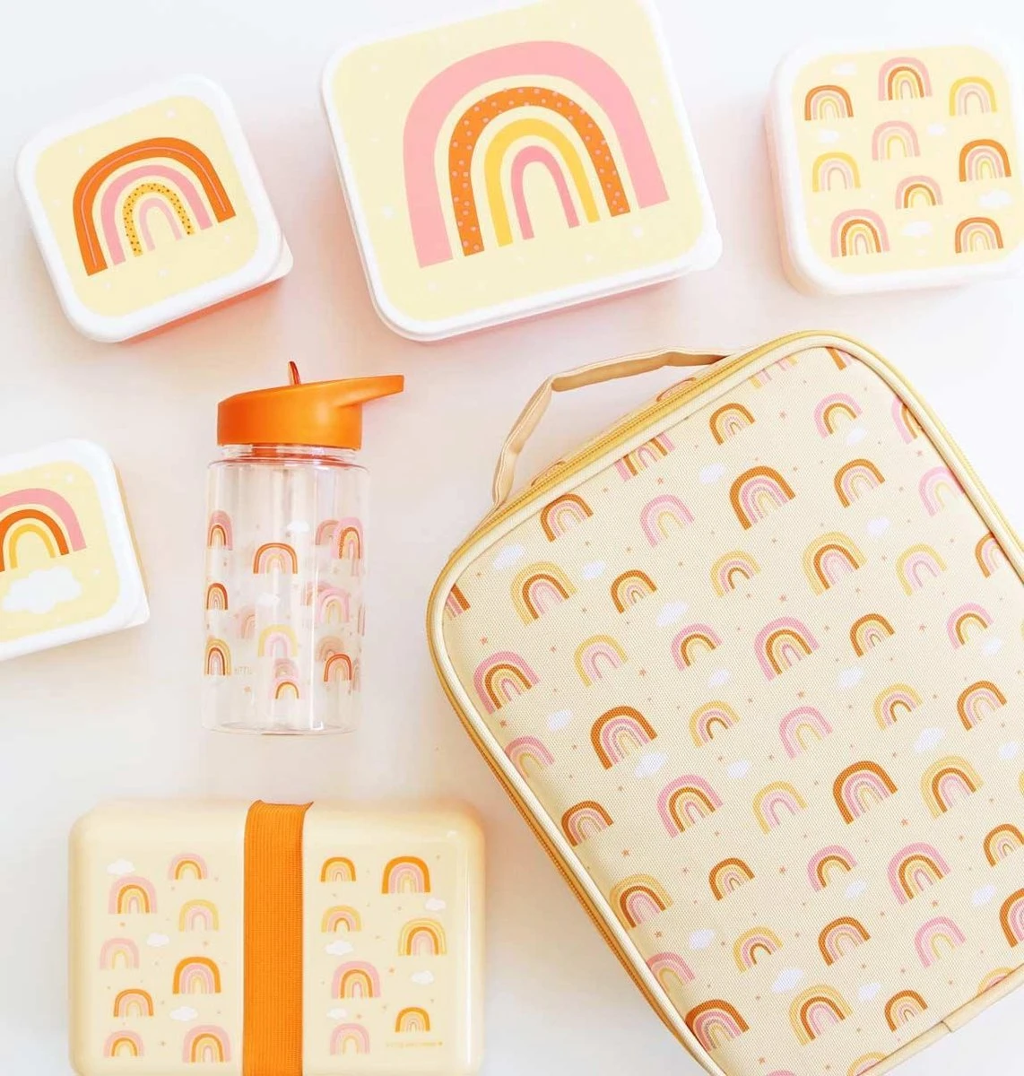 A Little Lovely Company - Brooddoos - Broodtrommel - Lunch & Snack Box Set Van 4 - Regenbogen 10 A Little Lovely Company - Brooddoos - Broodtrommel - Lunch & Snack Box Set Van 4 - Regenbogen - Afbeelding 10