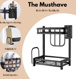 Pazzo Goods - Keuken Organizer - Keukenrek - Zwart - Metaal - 2 Laags - Multifunctioneel - Zwart - 11 Pazzo Goods - Keuken Organizer - Keukenrek - Zwart - Metaal - 2 Laags - Multifunctioneel - Zwart - -Mepal Shop 1154x1200