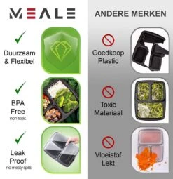 MEALE® - Meal Prep Bakjes 14 Stuks + Bestekhouder - 3 Vakken - BPA Vrij - Vershoud Lunchbox - Food Prep Containers - Maaltijdbakjes 12 MEALE® - Meal Prep Bakjes 14 Stuks + Bestekhouder - 3 Vakken - BPA Vrij - Vershoud Lunchbox - Food Prep Containers - Maaltijdbakjes -Mepal Shop 1163x1200 2