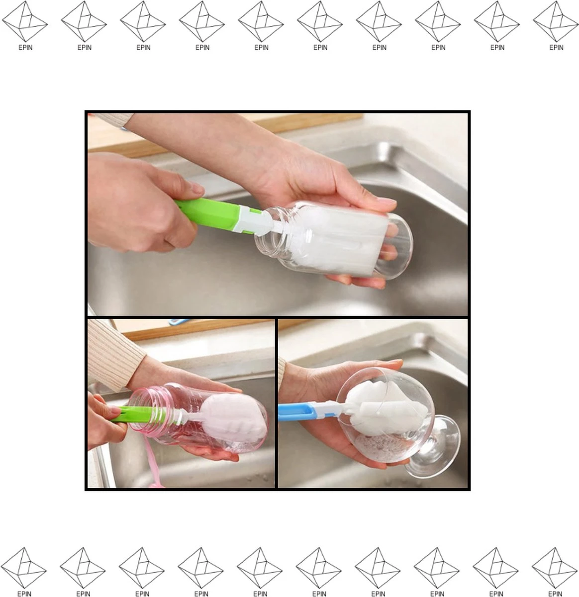 Merkloos EPIN | Glazen Spons | Fles Borstel | Drink Fles Spons | BLAUW 1 Merkloos EPIN | Glazen Spons | Fles Borstel | Drink Fles Spons | BLAUW