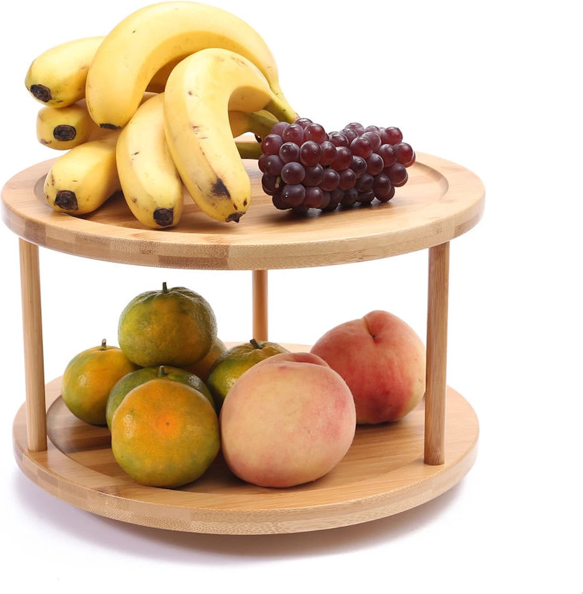 Merkloos Decopatent® Kruidenrek / Fruitschaal Bamboe - Rond - Kruiden Carrousel - Draaibaar - Staand Bamboe Specerijenrek Draaiplateau - Fruitrek 2 Merkloos Decopatent® Kruidenrek / Fruitschaal Bamboe - Rond - Kruiden Carrousel - Draaibaar - Staand Bamboe Specerijenrek Draaiplateau - Fruitrek - Afbeelding 2