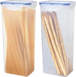 Lock&Lock Vershouddoos - Bewaardoos Voedsel - Voorraadpot - Set Van 2 Stuks - Voor Spaghetti/Pasta - 2 Liter - Transparant