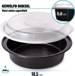 Ronde Meal Prep Bakjes - 10 Stuks - Herbruikbaar - Mealprep Containers Met Deksels - Lek Vrij - Saladebakjes - Vershoudbakje - BPA Vrij - Magnetronbakje - Diepvriesbakje - Koelkastbakje - Pokebowl - 850 ML - Zwart 10 Ronde Meal Prep Bakjes - 10 Stuks - Herbruikbaar - Mealprep Containers Met Deksels - Lek Vrij - Saladebakjes - Vershoudbakje - BPA Vrij - Magnetronbakje - Diepvriesbakje - Koelkastbakje - Pokebowl - 850 ML - Zwart -Mepal Shop 1190x1200 4
