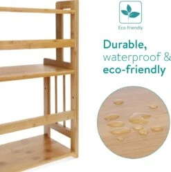 Navaris Keukenrek Met 3 Planken - Verstelbaar Kruidenrek Van Bamboe - Staand - Stevige Constructie - Natuurlijk Bamboehout - Waterafstotend -Mepal Shop 1191x1200