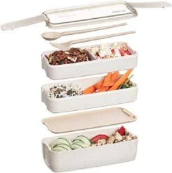 Bento Lunchbox - Lunchtrommel 900ml 3 Laags - Inclusief Bestek - Beige - Opline -Mepal Shop 1196x1200
