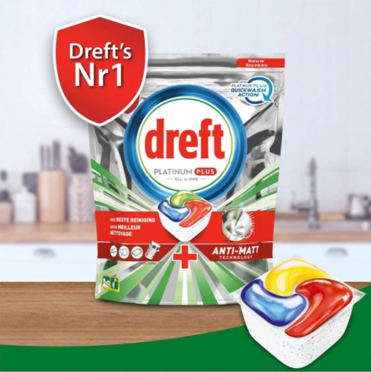 Dreft Platinum Plus Vaatwascapsules - Giga Pack 145 Capsules 2 Dreft Platinum Plus Vaatwascapsules - Giga Pack 145 Capsules - Afbeelding 2