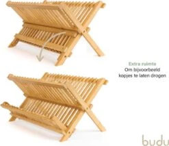 Budu Afdruiprek - Afdruiprekje Van Bamboe Hout - Afdruiprek Voor Afwas - Vaatwasrek - Keukenrek - Inklapbaar - Opvouwbaar - -Mepal Shop 1200x1037 3