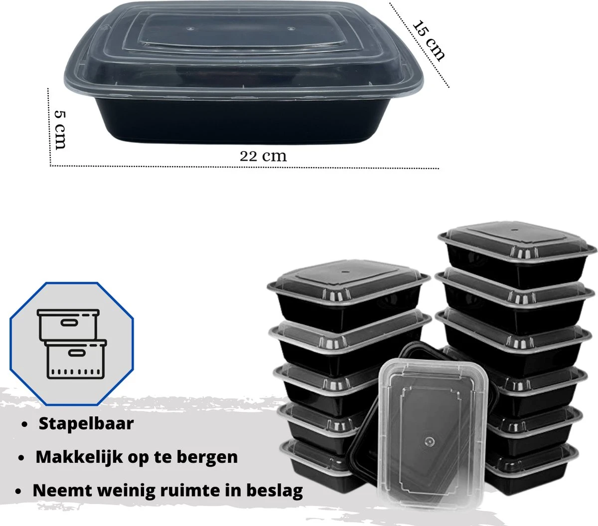 Meal Prep Bakjes - 7 Stuks - 1 Compartiment - Lunchbox - Diepvriesbakjes - Vershoudbakjes - Plastic Bakjes Met Deksel - Magnetron Bakjes Met Deksel - Meal Prep - Vershouddoos - 1L - BPA Vrij 4 Meal Prep Bakjes - 7 Stuks - 1 Compartiment - Lunchbox - Diepvriesbakjes - Vershoudbakjes - Plastic Bakjes Met Deksel - Magnetron Bakjes Met Deksel - Meal Prep - Vershouddoos - 1L - BPA Vrij - Afbeelding 4