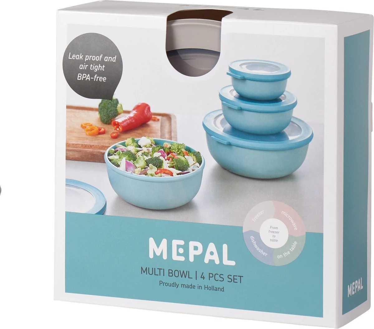 Mepal - Multikom Cirqula 4-delige Set (350 + 750 + 1250 + 2250 Ml) - Mag In De Vriezer, Magnetron En Vaatwasser – Nordic White – Meal Prep Bakjes - Bewaardozen Met Deksel 2 Mepal - Multikom Cirqula 4-delige Set (350 + 750 + 1250 + 2250 Ml) - Mag In De Vriezer, Magnetron En Vaatwasser – Nordic White – Meal Prep Bakjes - Bewaardozen Met Deksel - Afbeelding 2