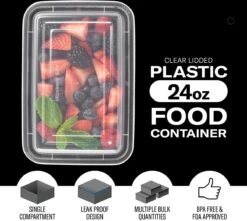 Buxibo - 50 Meal Prep Bakjes - Salade/Lunch Box - Diepvriesbakjes - Vershoudbakjes - Plastic Bakjes Met Deksel - Vershouddoos - Magnetron Vaatwasser Bestendig - 24 Oz/0.7 Liter Inhoud - Herbruikbaar - Kunststof - BPA Vrij - Zwart 14 Buxibo - 50 Meal Prep Bakjes - Salade/Lunch Box - Diepvriesbakjes - Vershoudbakjes - Plastic Bakjes Met Deksel - Vershouddoos - Magnetron Vaatwasser Bestendig - 24 Oz/0.7 Liter Inhoud - Herbruikbaar - Kunststof - BPA Vrij - Zwart -Mepal Shop 1200x1073 2