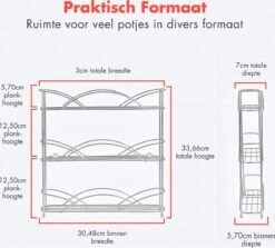 KitchenBrothers Kruidenrek - Staand - Voor 21 Potjes - 3 Laags - Chroom 10 KitchenBrothers Kruidenrek - Staand - Voor 21 Potjes - 3 Laags - Chroom -Mepal Shop 1200x1081 2