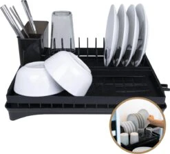 Baulk® - Afdruiprek - Afdruiprek Met Lekbak - Afwas - Droogrek Afwas - RVS - Bestekbak - Modern -Mepal Shop 1200x1084 2