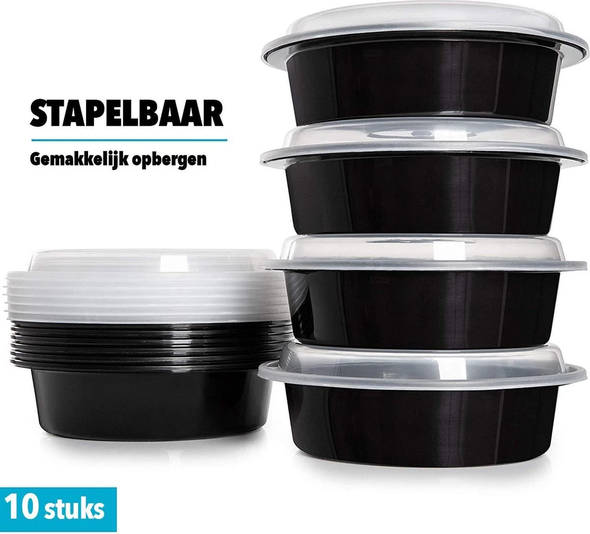 Ronde Meal Prep Bakjes - 10 Stuks - Herbruikbaar - Mealprep Containers Met Deksels - Lek Vrij - Saladebakjes - Vershoudbakje - BPA Vrij - Magnetronbakje - Diepvriesbakje - Koelkastbakje - Pokebowl - 850 ML - Zwart 7 Ronde Meal Prep Bakjes - 10 Stuks - Herbruikbaar - Mealprep Containers Met Deksels - Lek Vrij - Saladebakjes - Vershoudbakje - BPA Vrij - Magnetronbakje - Diepvriesbakje - Koelkastbakje - Pokebowl - 850 ML - Zwart - Afbeelding 7