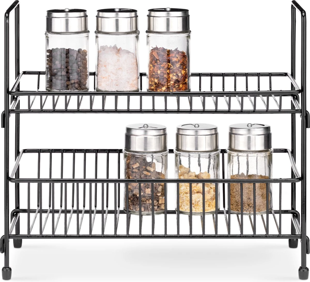 Navaris Stalen Kruidenrekje 2 Etages - Kruidenrek Staand - Rek Voor Kruidenpotjes En Glaasjes - Multifunctionele Organizer Voor Keuken En Badkamer 2 Navaris Stalen Kruidenrekje 2 Etages - Kruidenrek Staand - Rek Voor Kruidenpotjes En Glaasjes - Multifunctionele Organizer Voor Keuken En Badkamer - Afbeelding 2