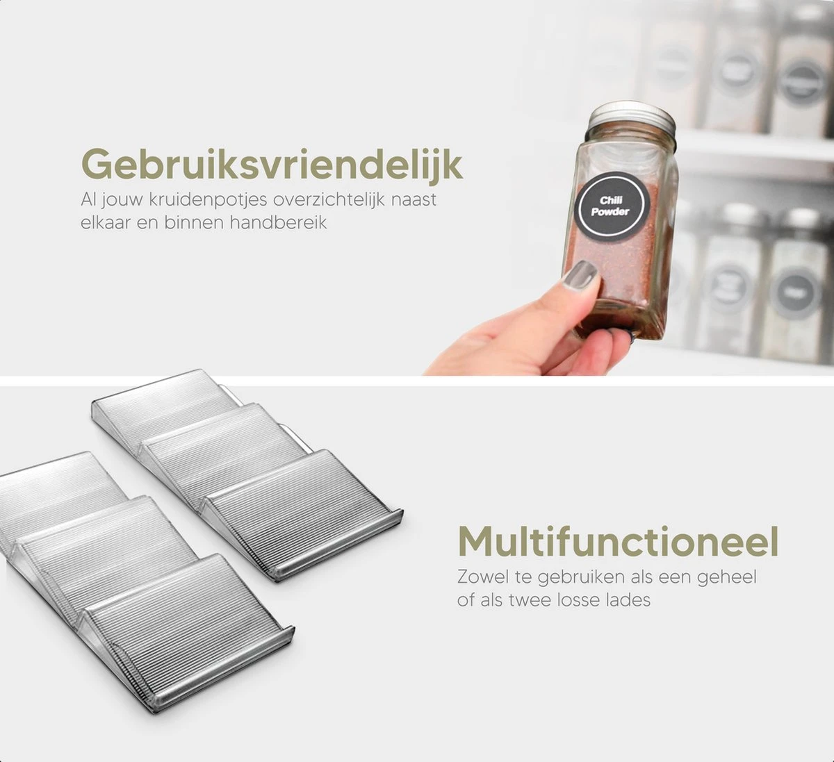 Johannes & Co - 2 Set Kruidenrek Voor Lade - Keuken Organizer - Kruiden Organizer 3 Johannes & Co - 2 Set Kruidenrek Voor Lade - Keuken Organizer - Kruiden Organizer - Afbeelding 3