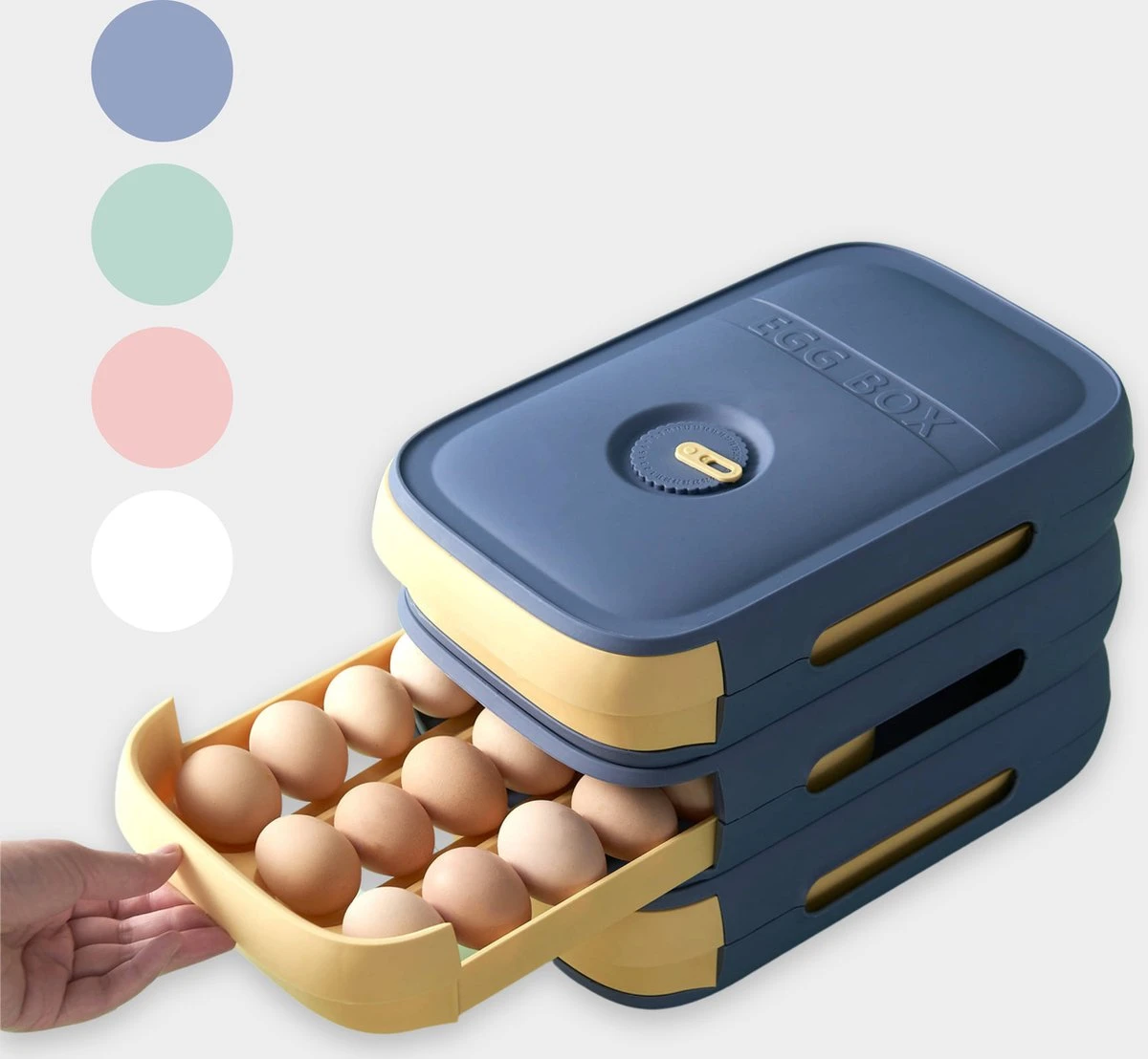 EGG BOX Wit Ei Opbergbox Eierhouder Eierdoos Koelkast Organizer 2 EGG BOX Wit Ei Opbergbox Eierhouder Eierdoos Koelkast Organizer - Afbeelding 2
