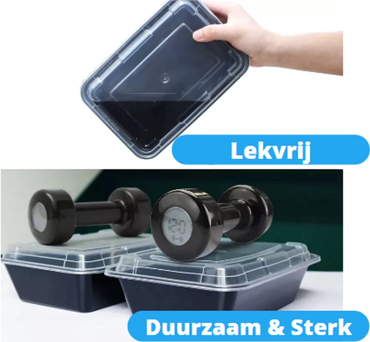 Meal Prep Bakjes - 10 Stuks - 1 Compartiment - Vershoudbakjes - Meal Prep - 1L - Magnetron Bakjes Met Deksel - Vershouddoos 2 Meal Prep Bakjes - 10 Stuks - 1 Compartiment - Vershoudbakjes - Meal Prep - 1L - Magnetron Bakjes Met Deksel - Vershouddoos - Afbeelding 2