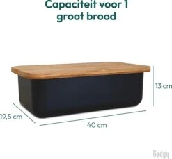 Gadgy Broodtrommel Met Bamboe Deksel – Brooddoos Met Snijplank - 36x19.5x11.5 Cm- Zwart 15 Gadgy Broodtrommel Met Bamboe Deksel – Brooddoos Met Snijplank - 36x19.5x11.5 Cm- Zwart -Mepal Shop 1200x1111