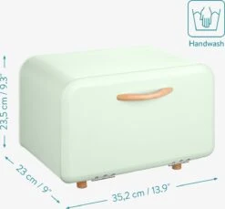 Navaris Metalen Broodtrommel Met Klapdeksel - Vershouddoos Voor Brood - 35 X 24 X 23 Cm - Van Ijzer Met Houten Details In Mintgroen 11 Navaris Metalen Broodtrommel Met Klapdeksel - Vershouddoos Voor Brood - 35 X 24 X 23 Cm - Van Ijzer Met Houten Details In Mintgroen -Mepal Shop 1200x1114 3