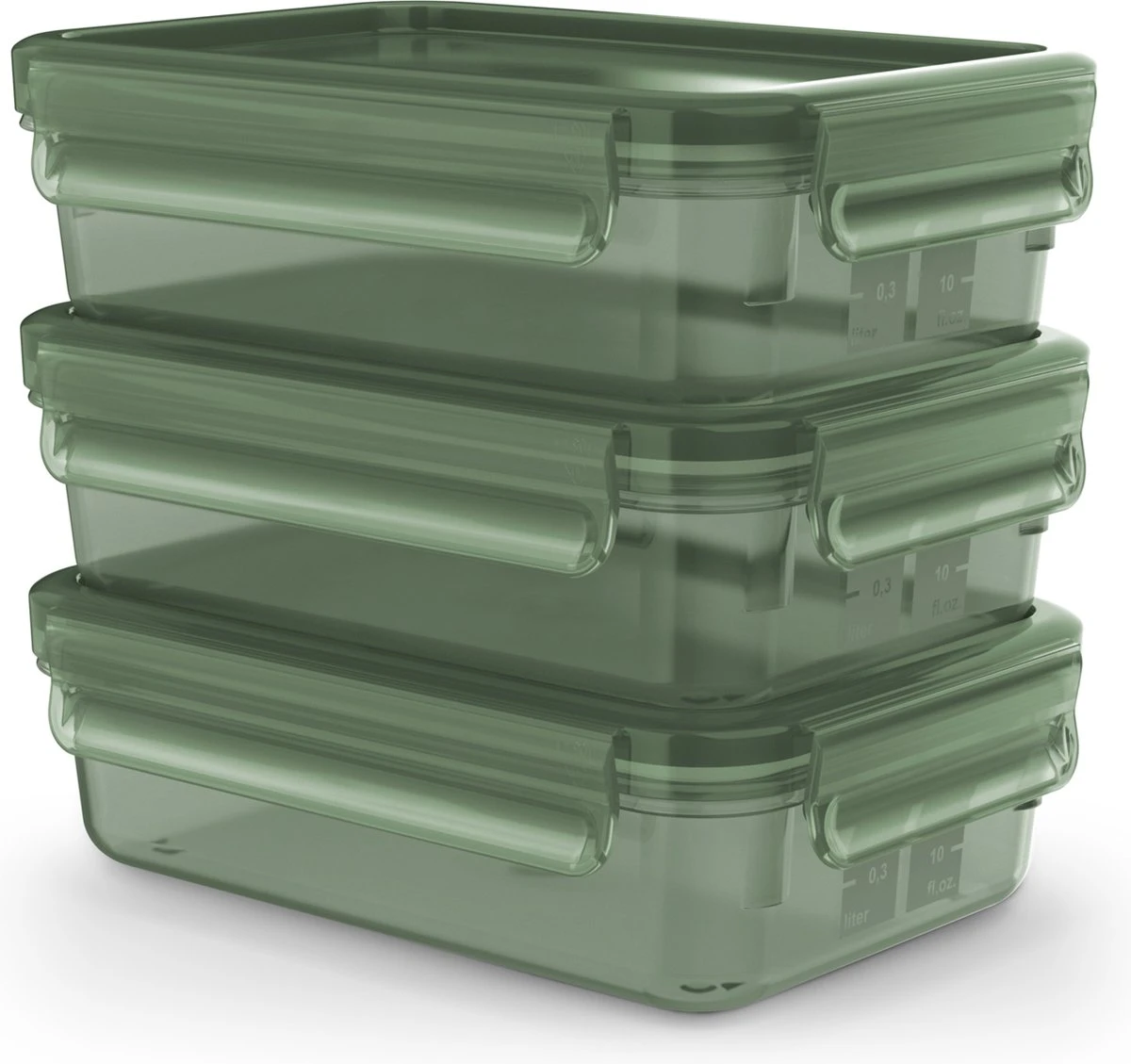 Tefal MasterSeal Eco Vershouddoos - 3-delige Set - 3x 0.8L - Groen 1 Tefal MasterSeal Eco Vershouddoos - 3-delige Set - 3x 0.8L - Groen