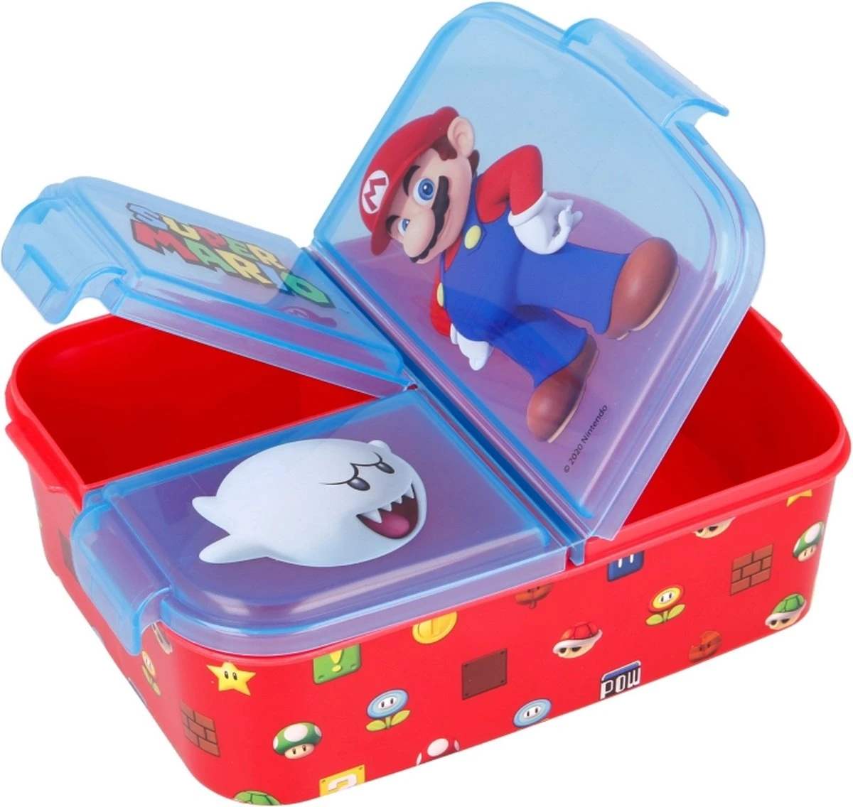 Mickey Mouse Super Mario Broodtrommel 3 Vakjes - 18x13 Cm - Brooddoos - Lunchbox 2 Mickey Mouse Super Mario Broodtrommel 3 Vakjes - 18x13 Cm - Brooddoos - Lunchbox - Afbeelding 2