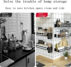 Merkloos Kruidenrek / Opbergrek - RVS - Perforatievrij Aan De Muur Gemonteerd - 50x13x6 Cm - Zwart 10 Merkloos Kruidenrek / Opbergrek - RVS - Perforatievrij Aan De Muur Gemonteerd - 50x13x6 Cm - Zwart -Mepal Shop 1200x1140 1