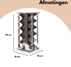 Pazzo Goods - Kruidenrek Staand - Kruidenrek Met Potjes - Zilver - RVS - Kruidenrek Draaibaar - 20 Kruidenpotjes - Inclusief Stickers & Stift - Kruiden Carrousel 19 Pazzo Goods - Kruidenrek Staand - Kruidenrek Met Potjes - Zilver - RVS - Kruidenrek Draaibaar - 20 Kruidenpotjes - Inclusief Stickers & Stift - Kruiden Carrousel -Mepal Shop 1200x1144 2
