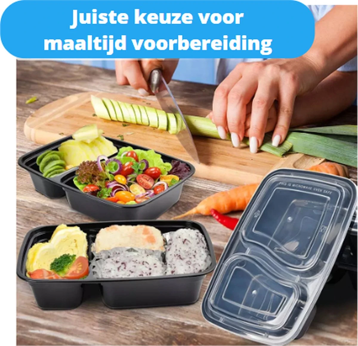 Meal Prep Bakjes - 20 Stuks - 2 Compartimenten - Vershoudbakjes - Meal Prep - 1L - Magnetron Bakjes Met Deksel - Vershouddoos 9 Meal Prep Bakjes - 20 Stuks - 2 Compartimenten - Vershoudbakjes - Meal Prep - 1L - Magnetron Bakjes Met Deksel - Vershouddoos - Afbeelding 9