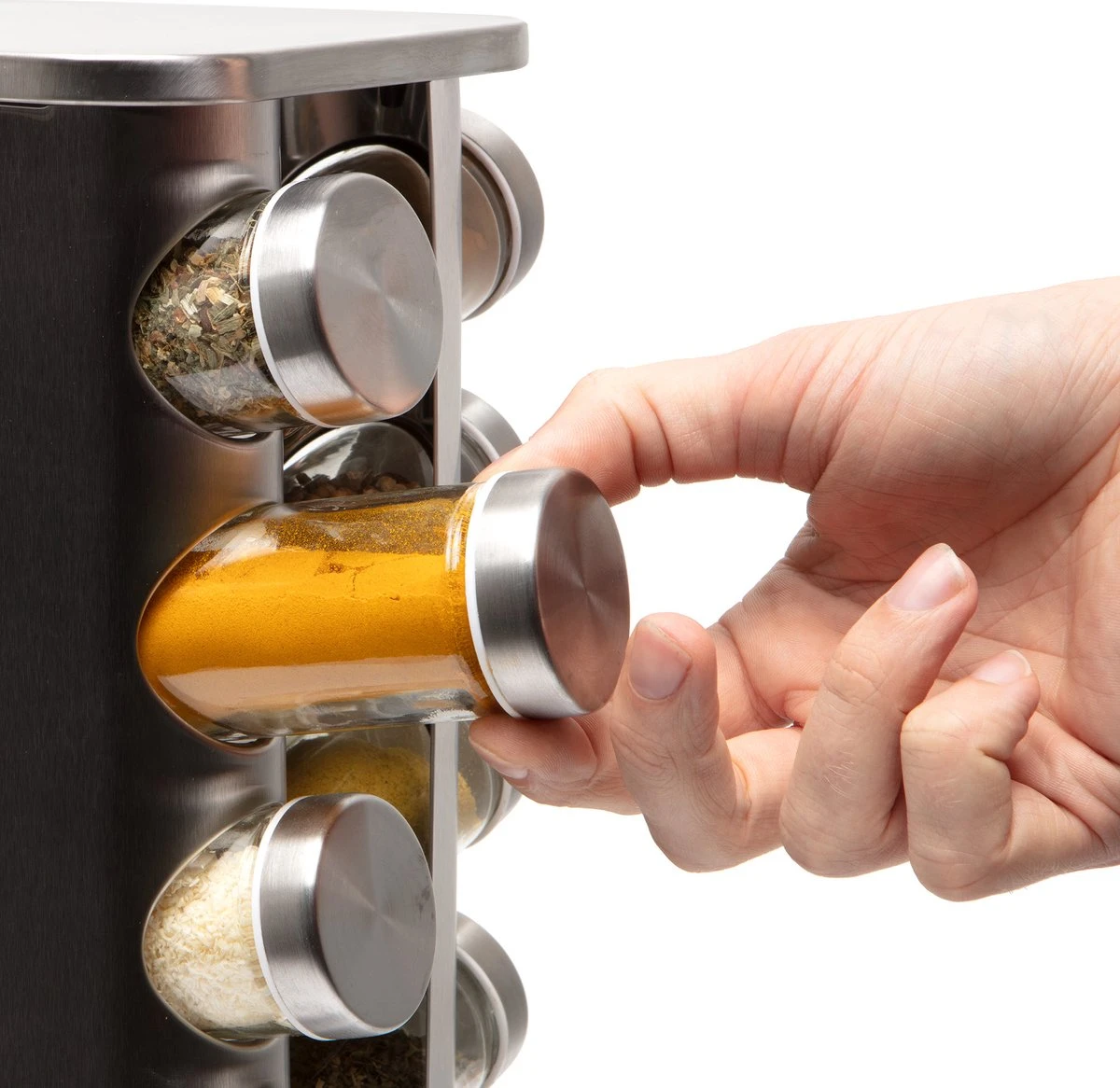 Pazzo Goods - Kruidenrek Staand - Kruidenrek Met Potjes - Zilver - RVS - Kruidenrek Draaibaar - 20 Kruidenpotjes - Inclusief Stickers & Stift - Kruiden Carrousel 8 Pazzo Goods - Kruidenrek Staand - Kruidenrek Met Potjes - Zilver - RVS - Kruidenrek Draaibaar - 20 Kruidenpotjes - Inclusief Stickers & Stift - Kruiden Carrousel - Afbeelding 8