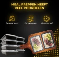 HGMD® Meal Prep Bakjes - 15 Stuks - 1 Compartiment - Lunchbox - Diepvriesbakjes - Vershoudbakjes - Plastic Bakjes Met Deksel - Magnetron Bakjes Met Deksel - Meal Prep - Vershouddoos - 1L - BPA Vrij -Mepal Shop 1200x1167 4