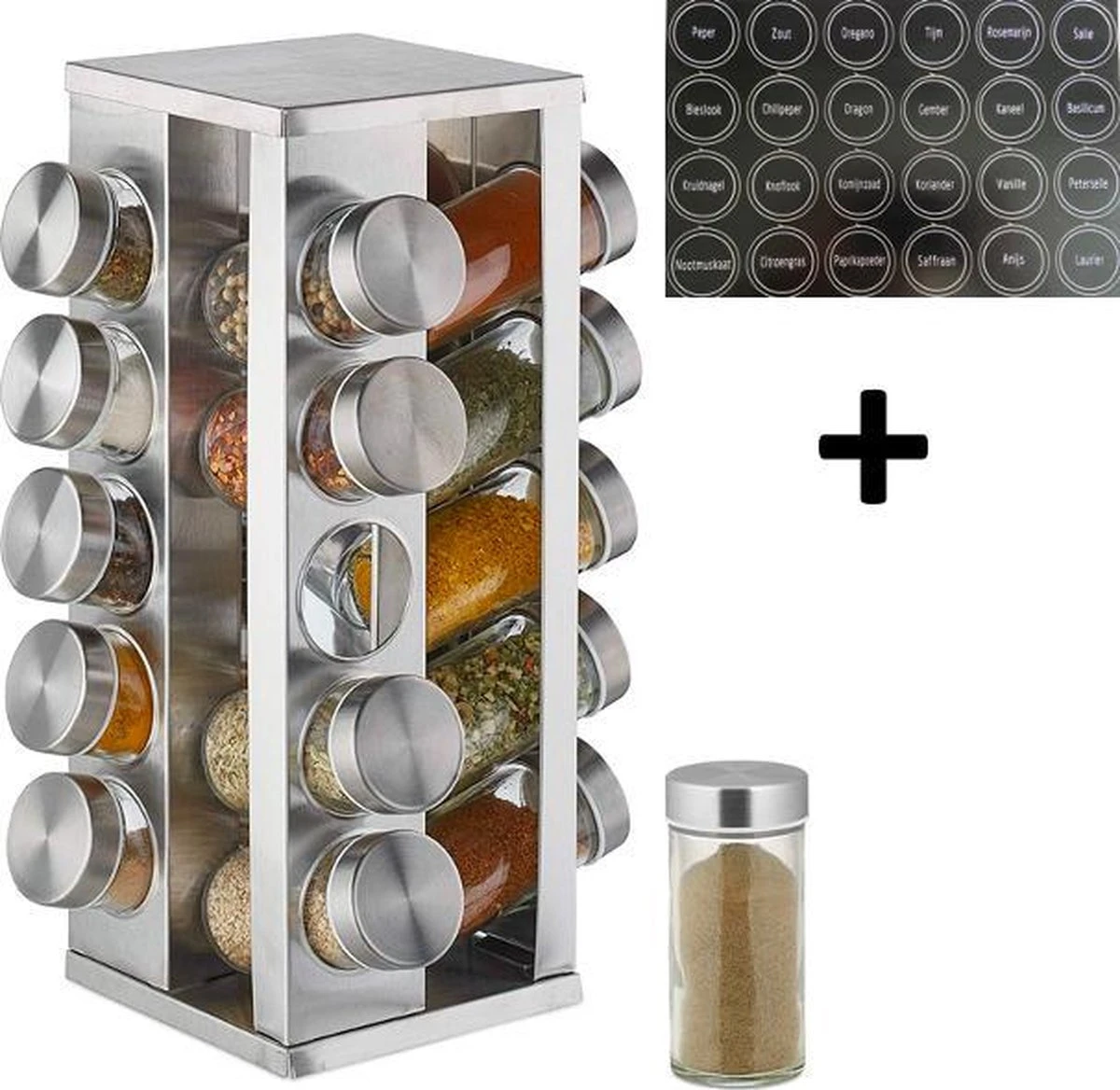 Pleasantwork Kruidenrek - Staand - Draaibaar - 20 Potjes 1 Pleasantwork Kruidenrek - Staand - Draaibaar - 20 Potjes