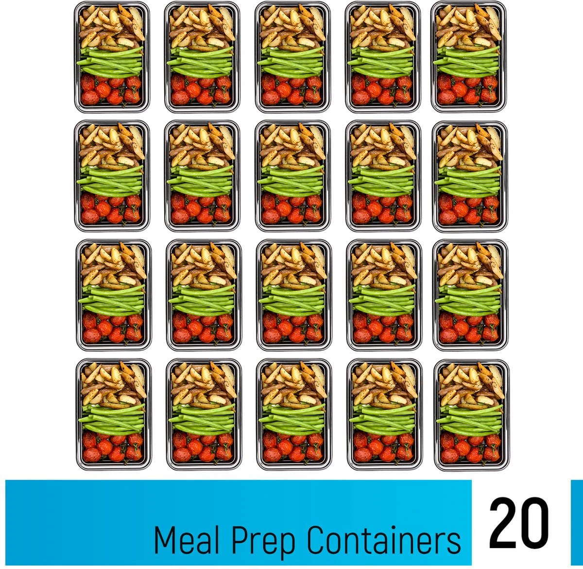 Meal Prep Bakjes - 20 Stuks - 1 Compartiment - Lunchbox - Diepvriesbakjes - Vershoudbakjes - Plastic Bakjes Met Deksel - Magnetron Bakjes Met Deksel - Meal Prep - Vershouddoos - 1L - BPA Vrij - Fitcrafters 9 Meal Prep Bakjes - 20 Stuks - 1 Compartiment - Lunchbox - Diepvriesbakjes - Vershoudbakjes - Plastic Bakjes Met Deksel - Magnetron Bakjes Met Deksel - Meal Prep - Vershouddoos - 1L - BPA Vrij - Fitcrafters - Afbeelding 9