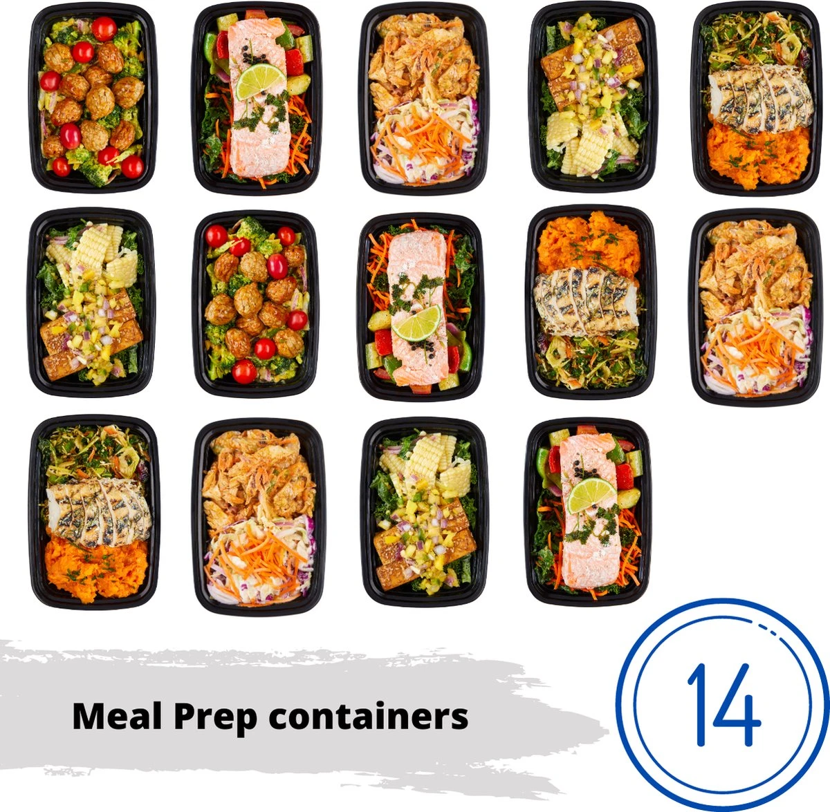 Meal Prep Bakjes - 14 Stuks - 1 Compartiment - Lunchbox - Diepvriesbakjes - Vershoudbakjes - Plastic Bakjes Met Deksel - Magnetron Bakjes Met Deksel - Meal Prep - Vershouddoos - 1L - BPA Vrij 8 Meal Prep Bakjes - 14 Stuks - 1 Compartiment - Lunchbox - Diepvriesbakjes - Vershoudbakjes - Plastic Bakjes Met Deksel - Magnetron Bakjes Met Deksel - Meal Prep - Vershouddoos - 1L - BPA Vrij - Afbeelding 8