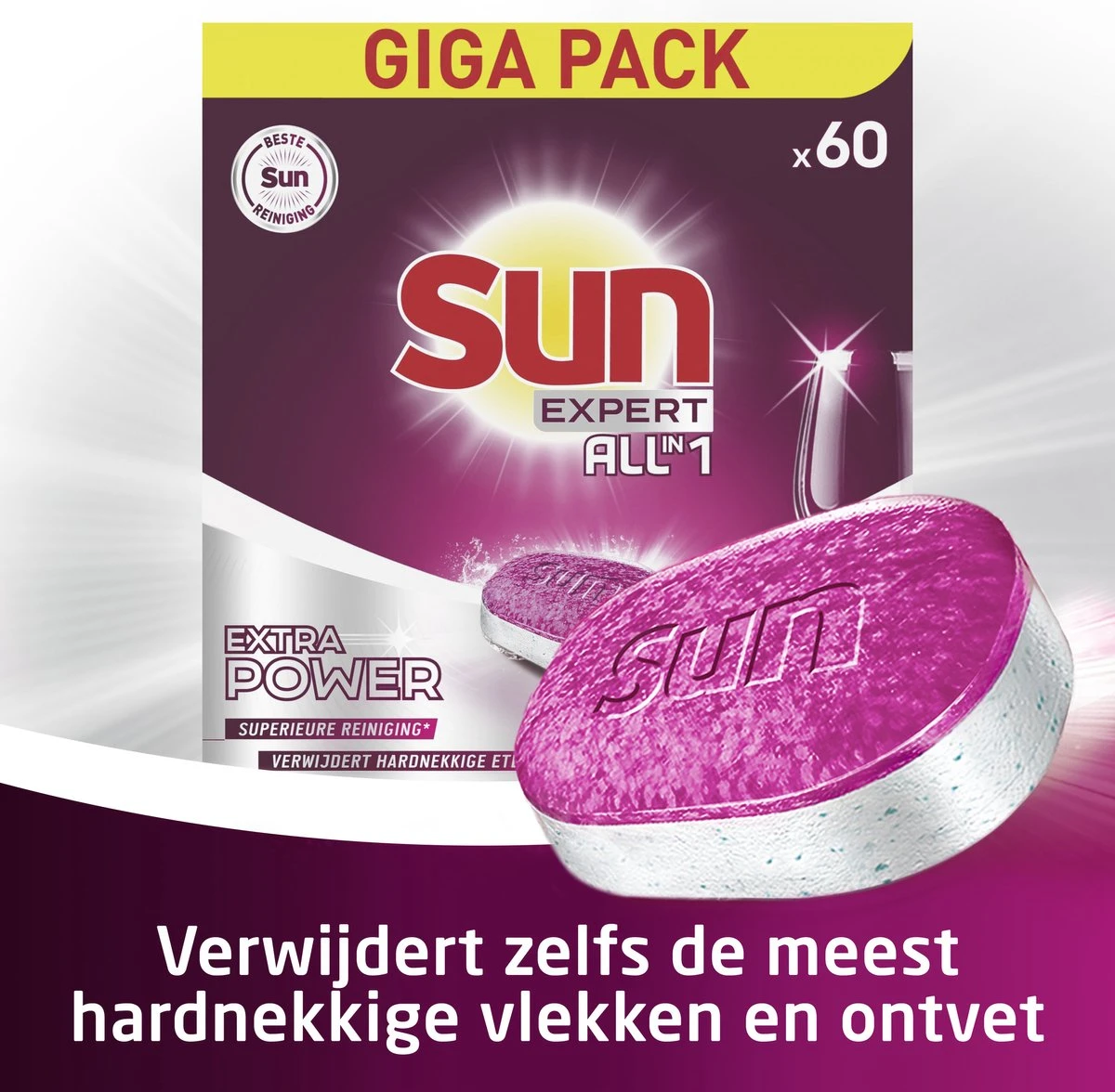 SUN® Sun Expert All-in 1 Vaatwastabletten - 60 Tabletten - Voordeelverpakking 5 SUN® Sun Expert All-in 1 Vaatwastabletten - 60 Tabletten - Voordeelverpakking - Afbeelding 5
