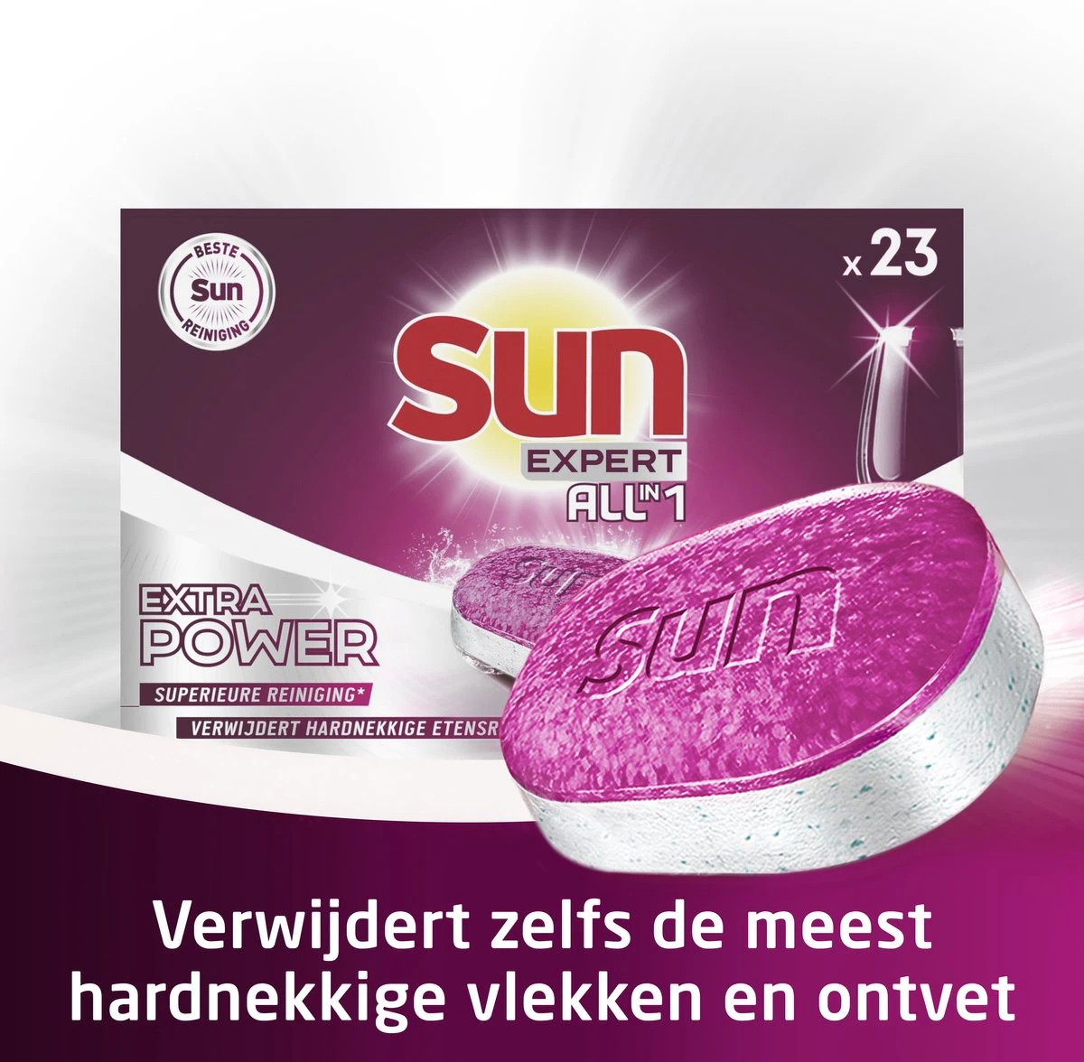 SUN® Sun Expert All-in 1 Vaatwastabletten - Extra Power - 6 X 23 Tabletten 4 SUN® Sun Expert All-in 1 Vaatwastabletten - Extra Power - 6 X 23 Tabletten - Afbeelding 4