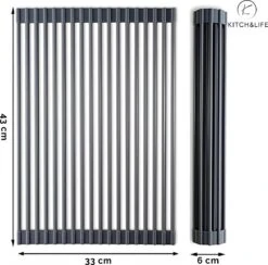 Kitch&Life Afdruiprek Oprolbaar - Mat Zwart - Pannenonderzetter - Afdruipmat - Keukenrek 3-in-1 14 Kitch&Life Afdruiprek Oprolbaar - Mat Zwart - Pannenonderzetter - Afdruipmat - Keukenrek 3-in-1 -Mepal Shop 1200x1185 3