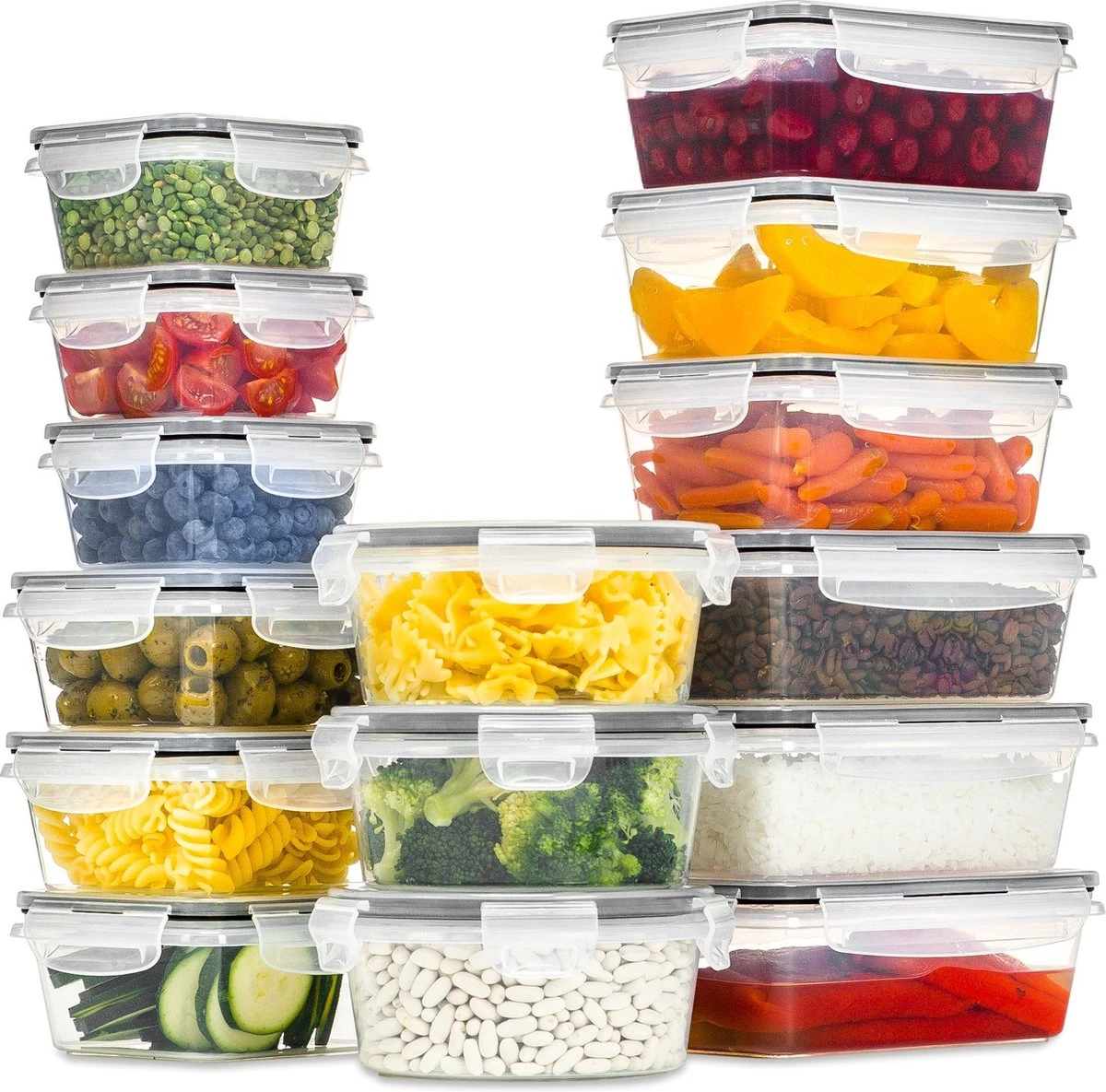 Vershoudbakjes - Meal Prep Bakjes - Lunchbox - Diepvriesbakjes - Vershouddoos - Vershoudbakjes Set - Plastic Bakjes - Voedselcontainer - Magnetron Bakjes Met Deksel - 18 Stuks - BPA Vrij - Stosh 1 Vershoudbakjes - Meal Prep Bakjes - Lunchbox - Diepvriesbakjes - Vershouddoos - Vershoudbakjes Set - Plastic Bakjes - Voedselcontainer - Magnetron Bakjes Met Deksel - 18 Stuks - BPA Vrij - Stosh